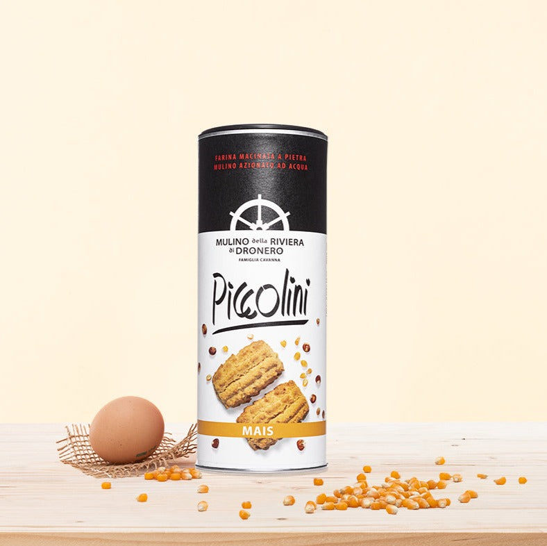 Piccolini al Mais, biscotti friabili con farina di mais Pignulet.